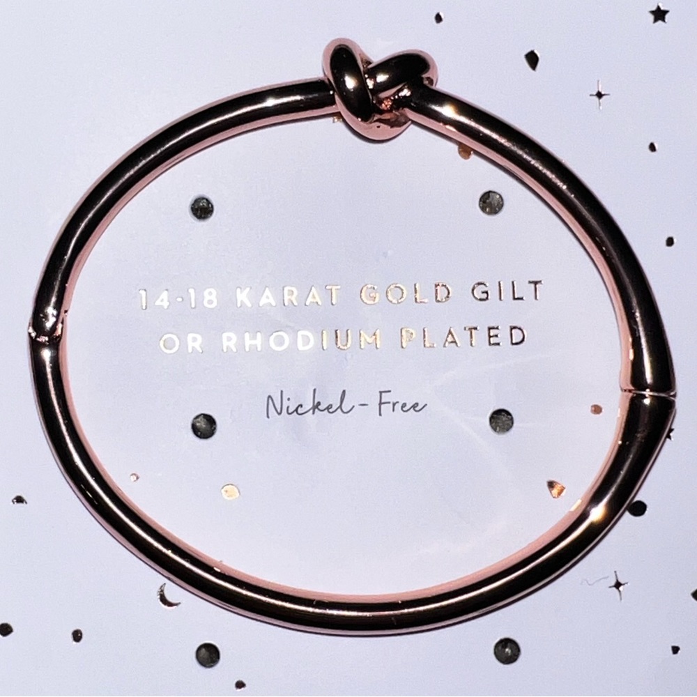 Wanderlust + Co 🌙 18k Filled Rose Gold, Knot Bangle - Picture 4 of 13